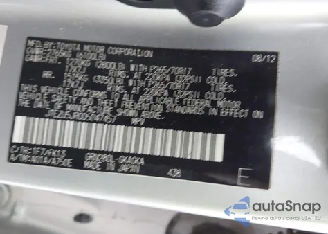 2013 Toyota 4Runner Sr5 из США, поврежденный, VIN JTEZU5JR0D5047457